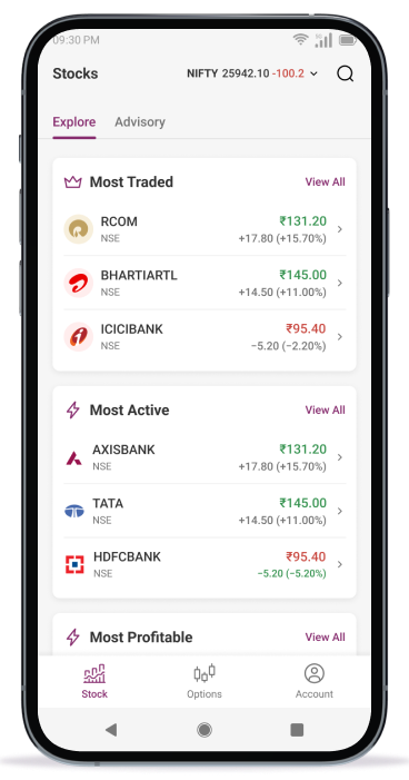 Smartphone showing the TIQS trading app